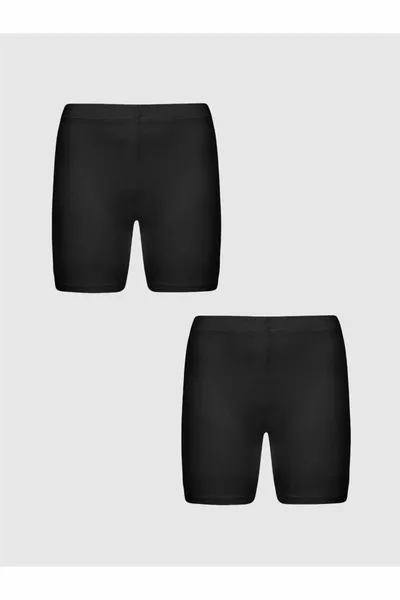 2 Stück Baumwoll-Kinder-Shorts, kurze Leggings, schwarz