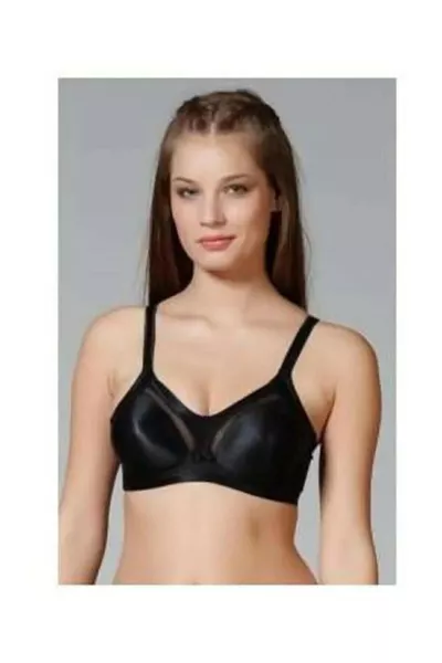 صدرية نسائية سوداء بدون أسلاك ومشد للجسم