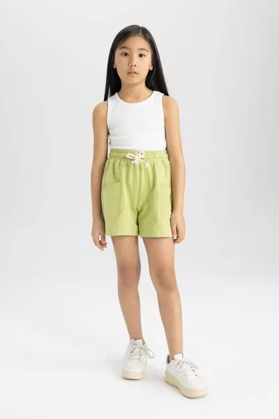 Girls' Shorts with Pockets and Woven Label HS