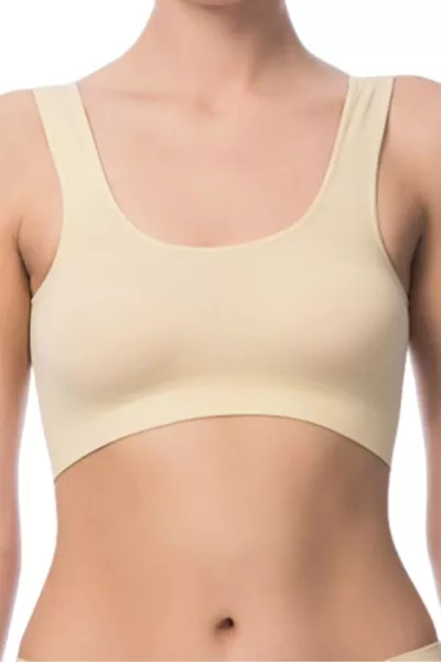 Ten Rengi Dikişsiz Kalın Askılı Büstiyer Sütyen 