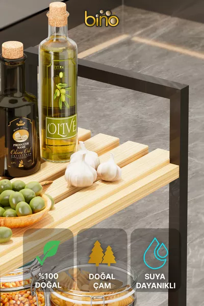 رف مطبخ وحمام متعدد الاستخدامات منظم الأرفف، رف خشبي، خزانة أحذية معدنية بأربعة مستويات