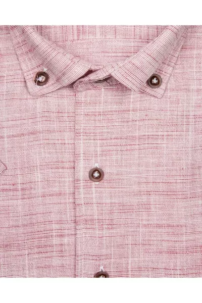 Мъжка червена риза с къси ръкави, свободна кройка, изцяло памук