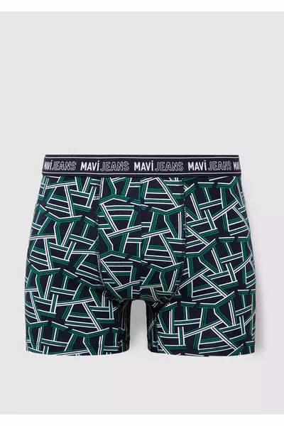 بوكسر أزرق داكن مطبوع 