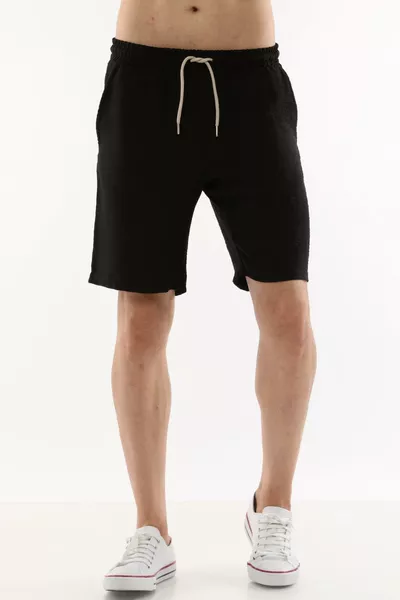 Men's Summer Synthetic Linen High-Waist Elastic Waist, Loose Fit Shorts 