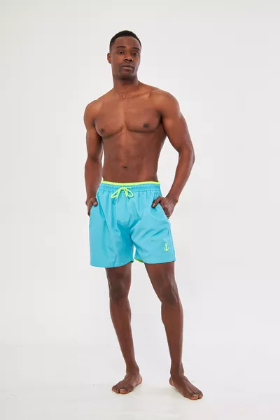 Short de bain coloré avec poche à fermeture éclair