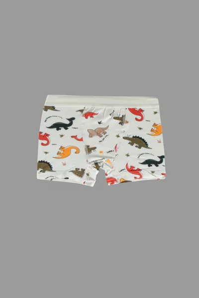 مجموعة من 4 بوكسر للأولاد مع خصر مطاطي ونمط ديناصور، مصنوع من ٪ قطن