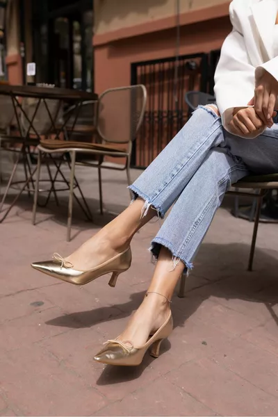 ماكسي نسائي دوري الذهب الباليه مسطح نمط الكعب الناعم