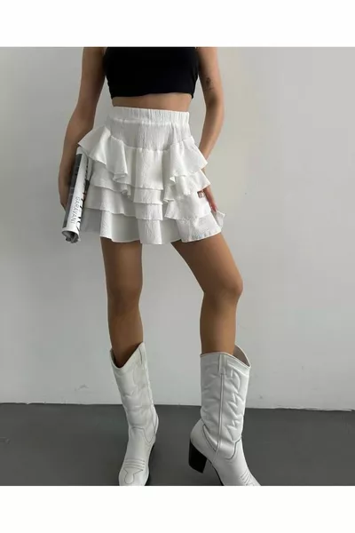 المرأة أربع طبقات تكدرت واسعة السراويل تنورة