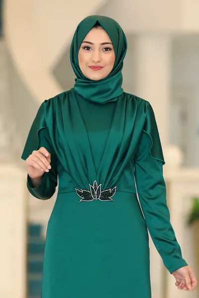 Alisa Satin Hijab Abendkleider