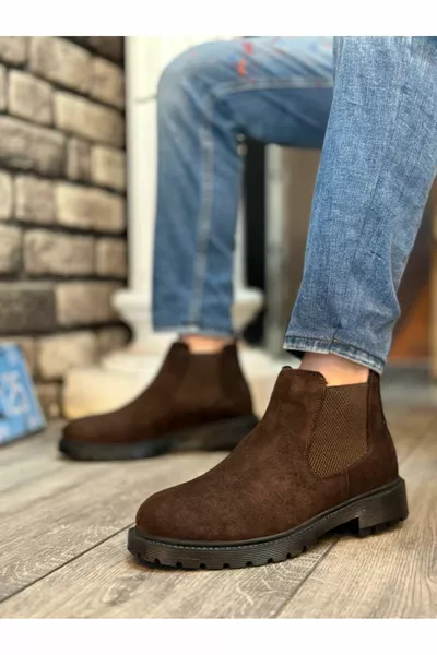  Inside Out Echt Leer Bruin Suède Sport Halve Enkellaarzen voor heren