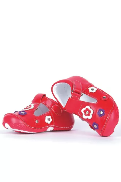 الفتيات الوردي جلد طبيعي العظام الخطوة الأولى أحذية الطفل 