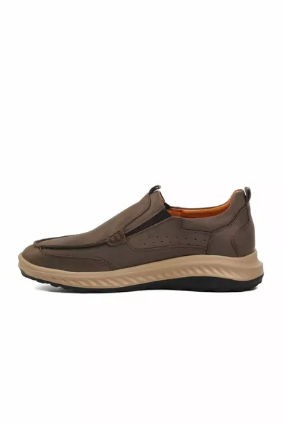  Coffee Scarpe Casual Da Uomo In Pelle Ortopedica