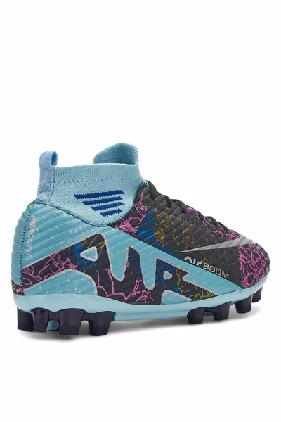 Socquettes pour hommes Bleu marine Motif turquoise Chaussures de football Tapis Terrain Gazon Terrain de terre  N