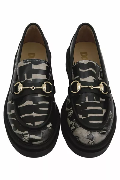 لوفر جلد نباتي للسيدات - Supper BlackWhite Design