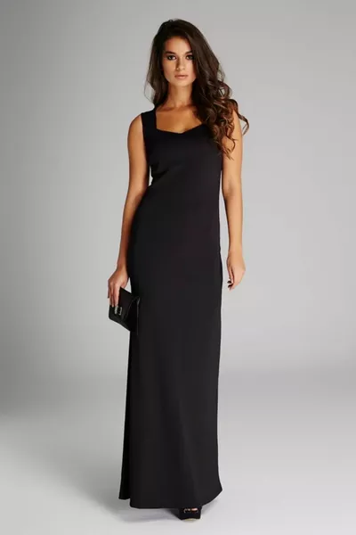 نسائي طوق أسود فستان سهرة مفصل -L