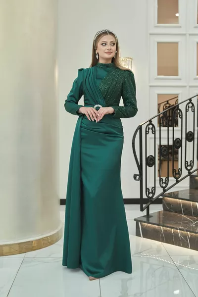 Копринени хиджаб вечерни рокли