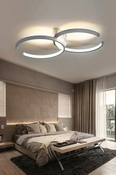 Plafonnier LED blanc moderne Noris pour salon, cuisine et hall, lot de 2