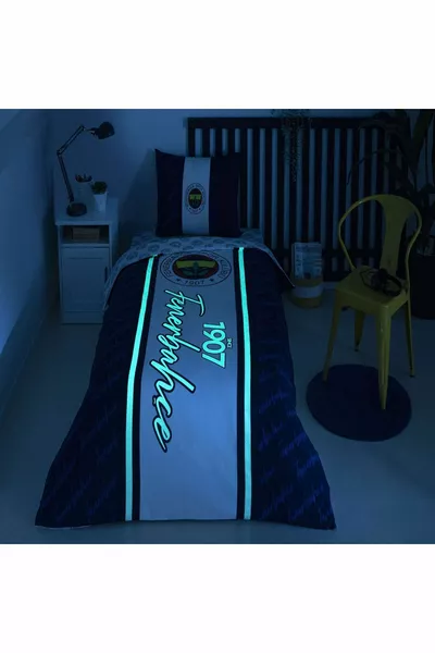 Fenerbahçe  Glow Set di Biancheria da Letto Singolo  con Lenzuolo con Angoli