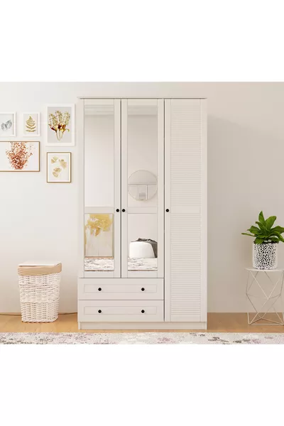 Шкаф-купе Diva Country 3 с 2 дверями и выдвижными ящиками с зеркалом