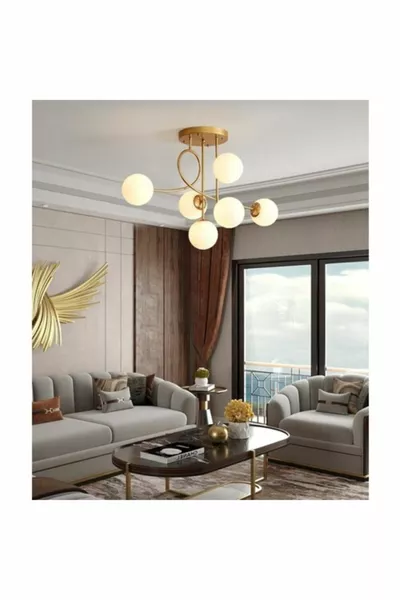 Pare Model Modern Спорт Gold 6 части Glop Полилей с бяло стъкло