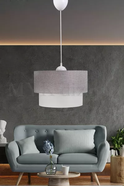 Stone Light Gray Chandelier with Pendant