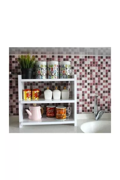 Keuken wit aanrechtplank boven werkblad wandplank