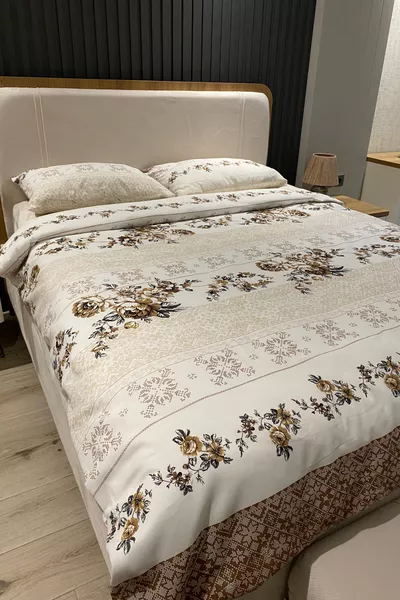 Katoenen Dubbel Dekbedovertrekset met Elastiek Alina