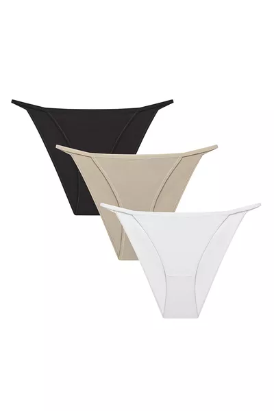 سروال داخلي متعدد الألوان من القطن بثلاث طبقات مع أحزمة