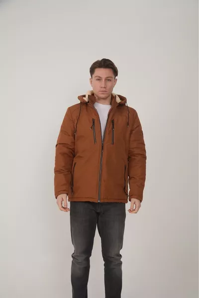 معطف مبطن بالفرو للشتاء