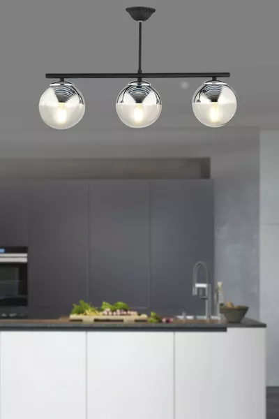 Тройна подредена полилей с кристално стъкло и хром Селена