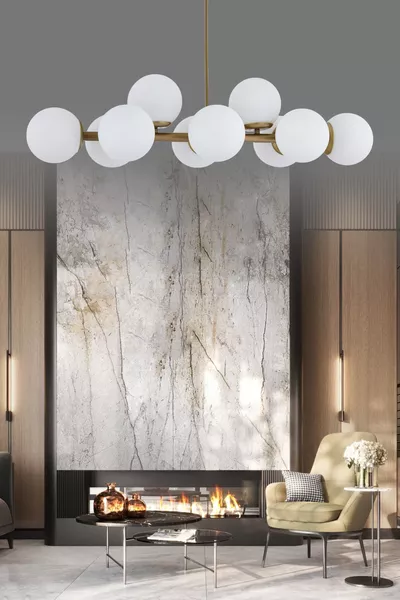 Luxe Moderne Ontwerp Verouderde Witte Globo Lampenkap Kroonluchter