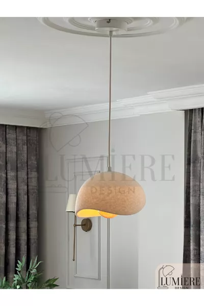 Suspension simple style scandinave & bohème effet béton – Conception professionnelle, comprend ampoule à lumière du jour