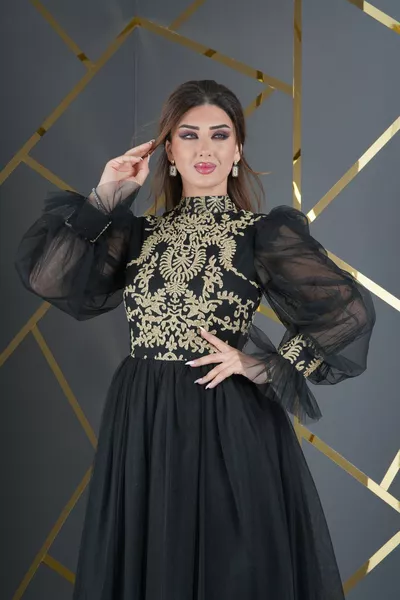 ممسحة مطبوعة منقوشة ستة تول طويل تصميم فساتين السهرة