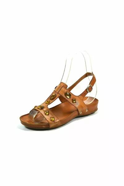  Sandali da donna in vera pelle Black & Tan Stone