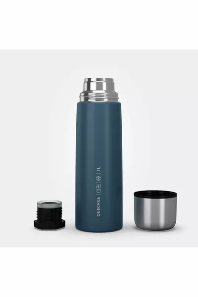 Кечуа Термос для походов из нержавеющей стали - 1 литр - синий