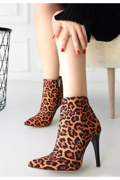 Blan Zebra Satin Heeled Boots