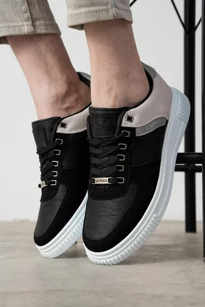  Noir Couleur Glace Semelle Blanche Chaussures Décontractées Pour Hommes