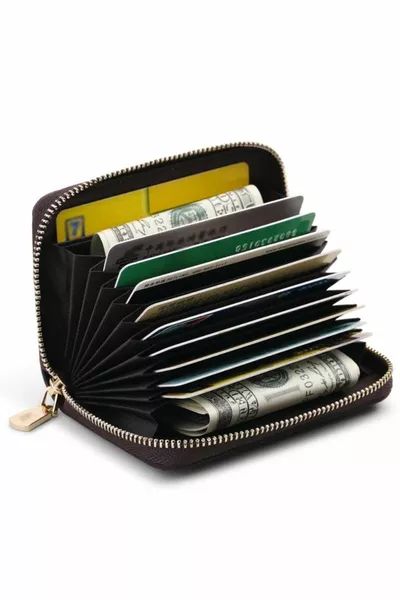 Серия Premium из натуральной кожи - короткий мужской кошелек для карт