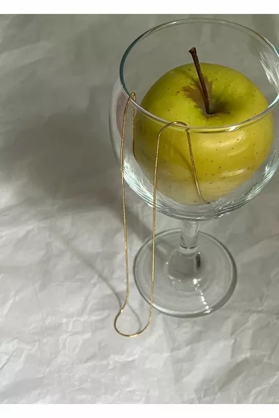 Collier chaîne italienne mince en acier unisexe en or de  cm