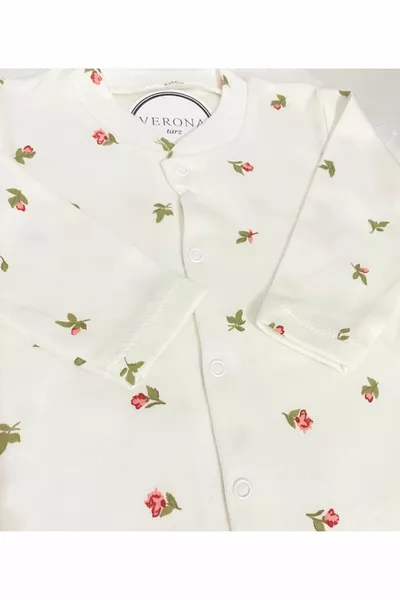 طفلة منقوشة الأزهار 2 قطعة بذلة مجموعة ملابس حديثي الولادة 1-3-6 أشهر