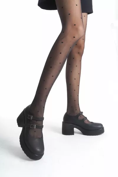 Chaussures Oxford Femme Talons Hauts Peau Noire