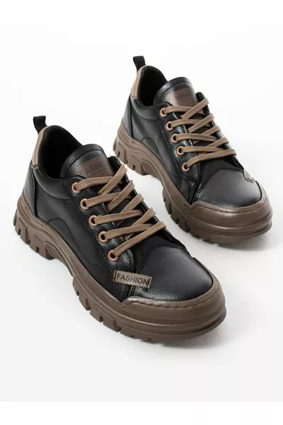 DESI Black Lace-Up Women's Sneakers