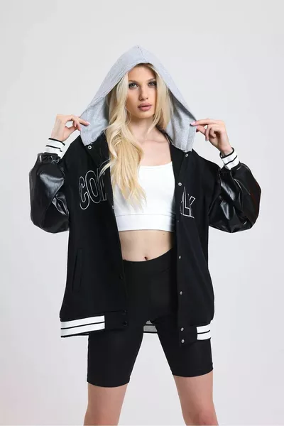 للجنسين مجمع الجلود الأكمام كلية كبيرة الحجم سترة