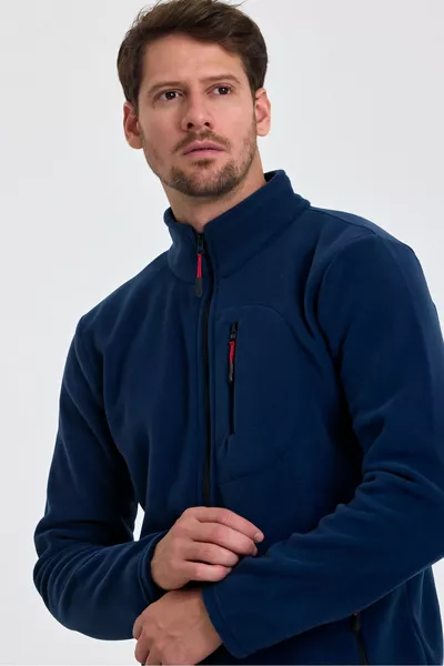 Мъжки полар Indigo Color 3 Pocket Full Zip