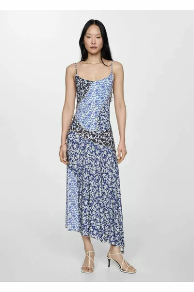 Patterned skirt with contrast stitching