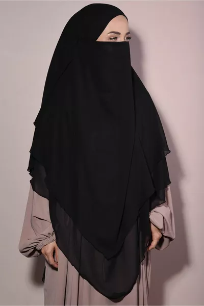 Hijab Soufflé in chiffon pronto velato nero