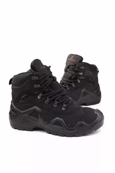 Външни водоустойчиви черни мъжки тактически ботуши от естествена кожа Postal