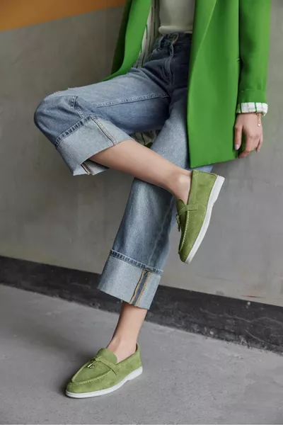 Lou Avocado Genuine Suede casual damesschoenen