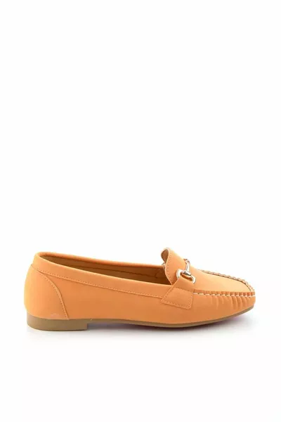 Orange Nubuk Damen Loafer Schuhe 
