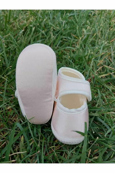 BABY SATIJNEN LAARSJES SPECIAAL ONTWERP ROZE KLEUR BADE BEDRUKTE BABY LAARSJES GENAAMD SLOFJES